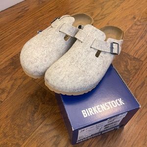 Birkenstock | Shoes | Birkenstock Boston Wool Felt In Eggshell Eu 38 |  Poshmark